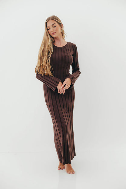Colette Luxe Maxi Dress in Chocolate Brown
