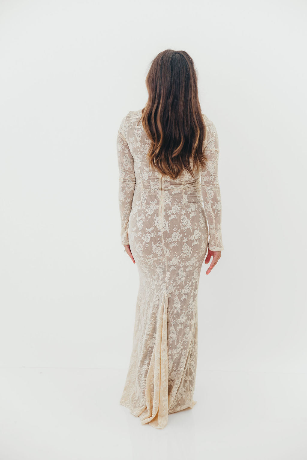 Seraphine Lace Maxi Dress in Cream - Inclusive Sizing & Bump Friendly (Size Up for Bump)