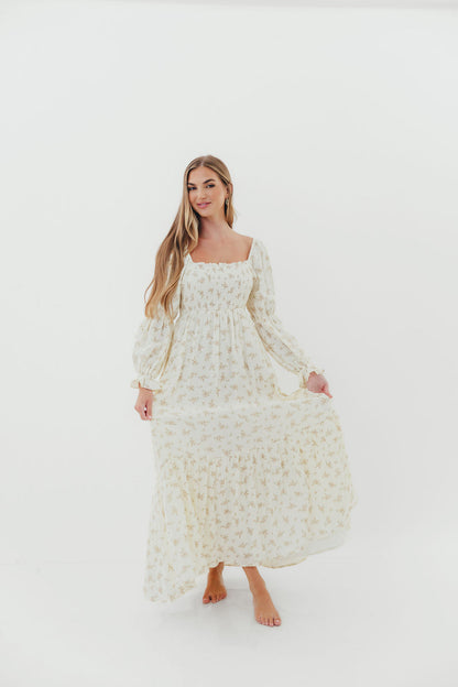 Emerson Smocked Maxi Dress in Blush Floral