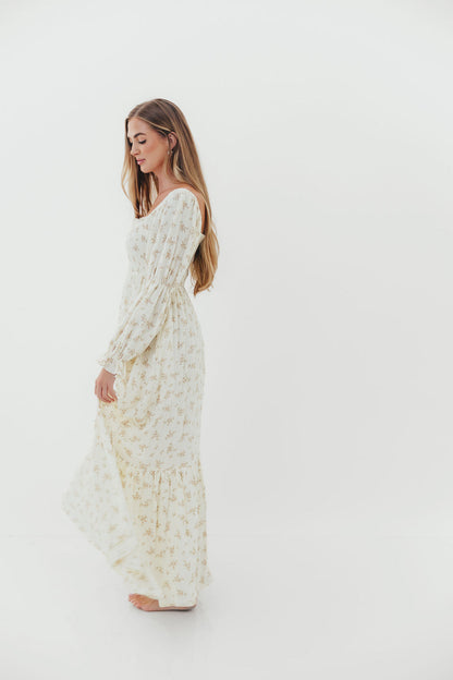 Emerson Smocked Maxi Dress in Blush Floral