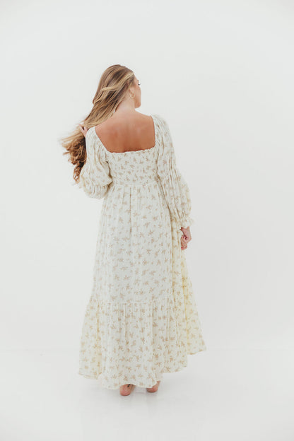 Emerson Smocked Maxi Dress in Blush Floral