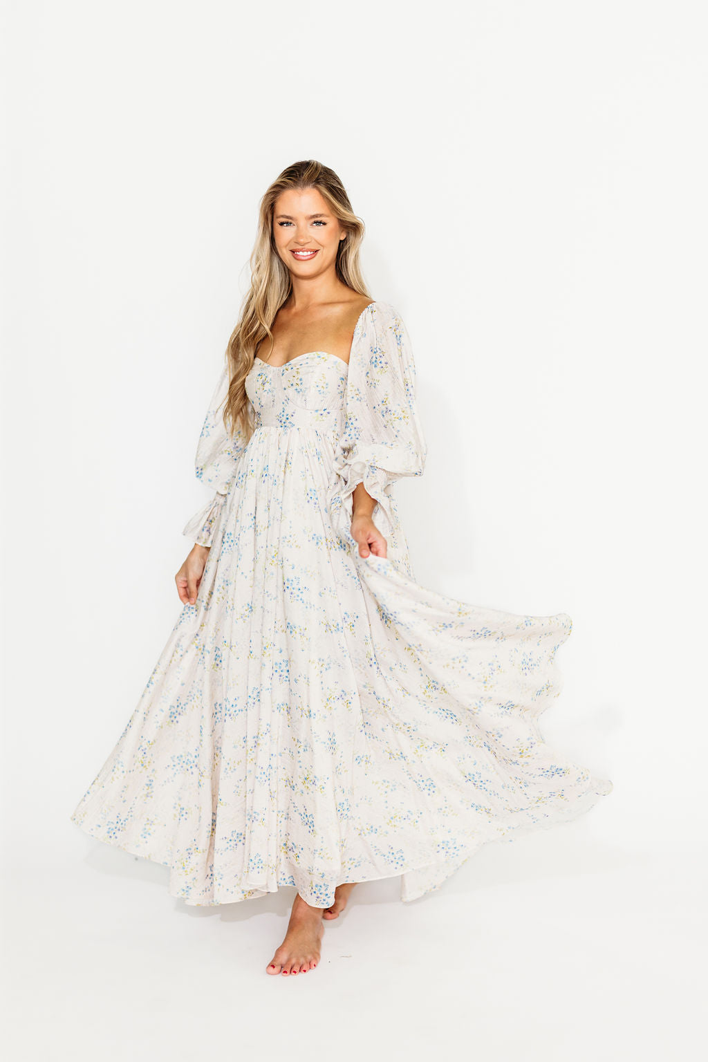 Dear Skye Floral Dress in Blue