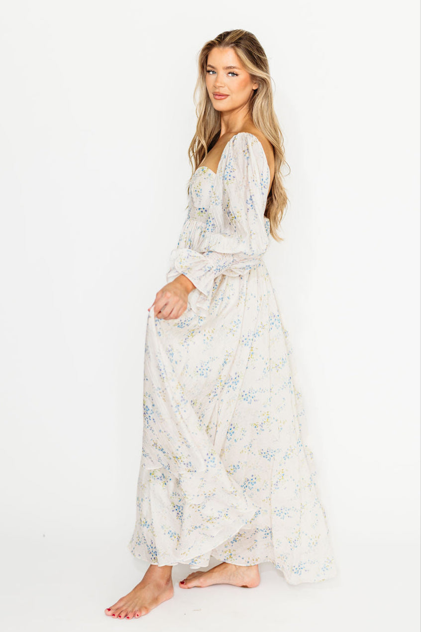 Dear Skye Floral Dress in Blue