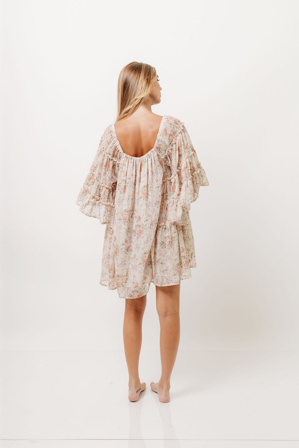 Floral Affair Mini Dress in Cream Multi