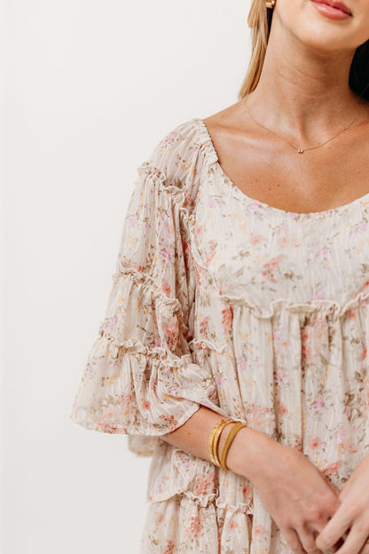 Floral Affair Mini Dress in Cream Multi