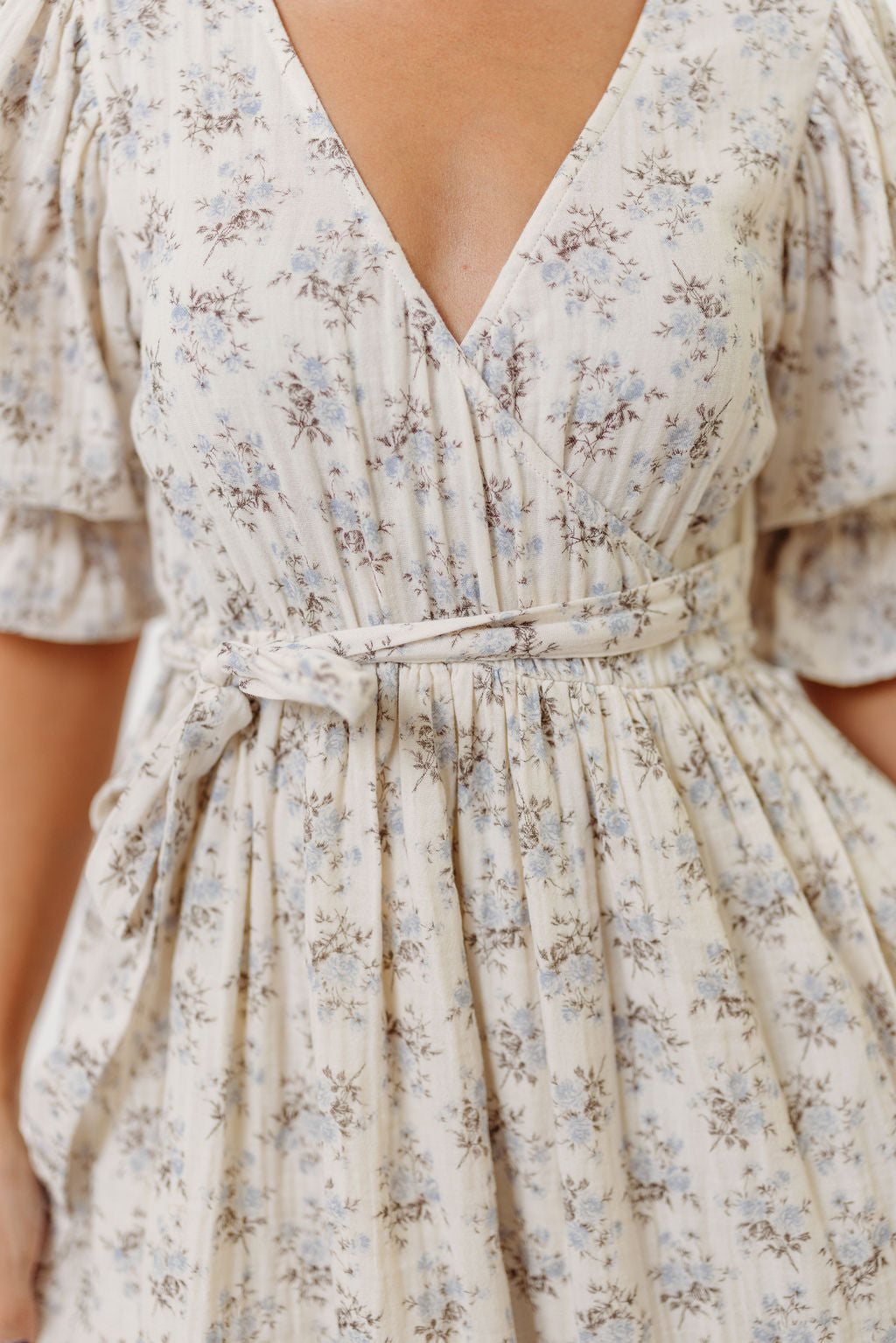 The Ari 100% Cotton Maxi Dress in Blue/Brown - Maternity and Nursing Friendly *9/26 PRE-ORDER*