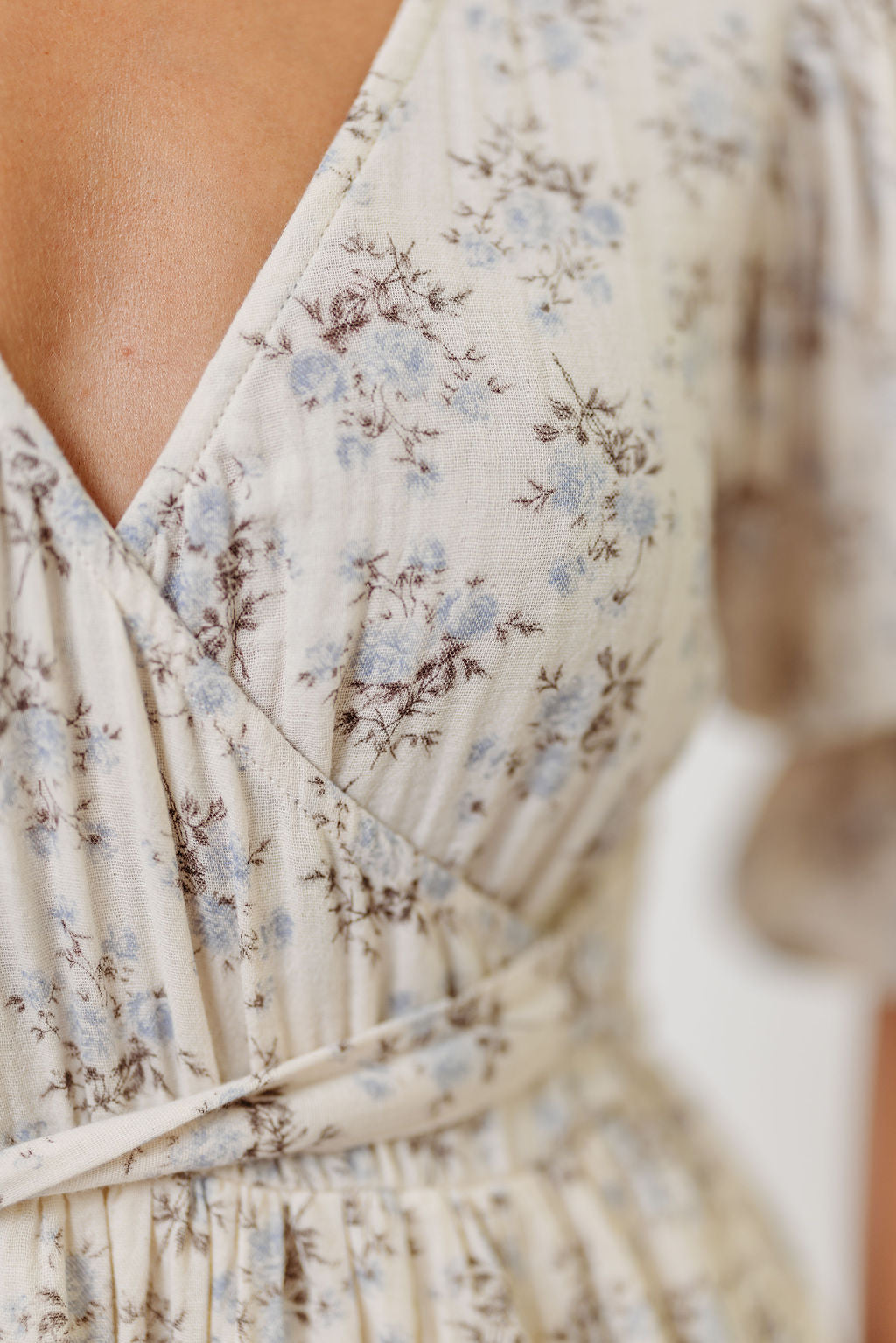 The Ari 100% Cotton Maxi Dress in Blue/Brown - Maternity and Nursing Friendly *9/26 PRE-ORDER*