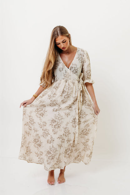 The Ari 100% Cotton Maxi Dress in Brown - Maternity and Nursing Friendly *9/26 PRE-ORDER*