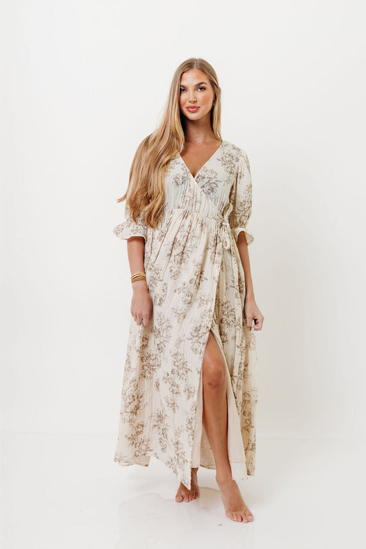 The Ari 100% Cotton Maxi Dress in Brown - Maternity and Nursing Friendly *9/26 PRE-ORDER*