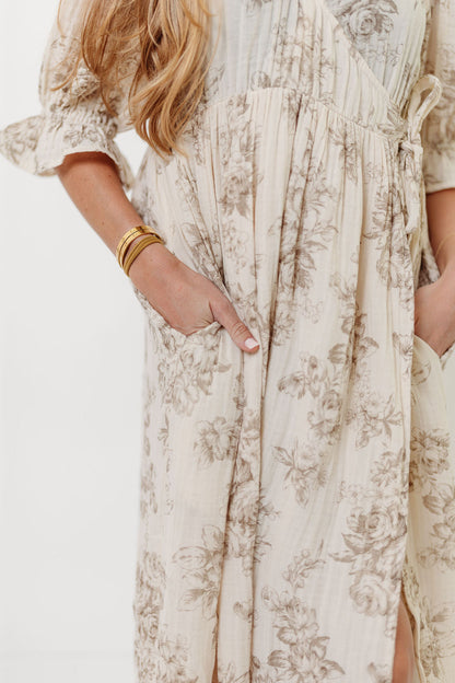 The Ari 100% Cotton Maxi Dress in Brown - Maternity and Nursing Friendly *9/26 PRE-ORDER*