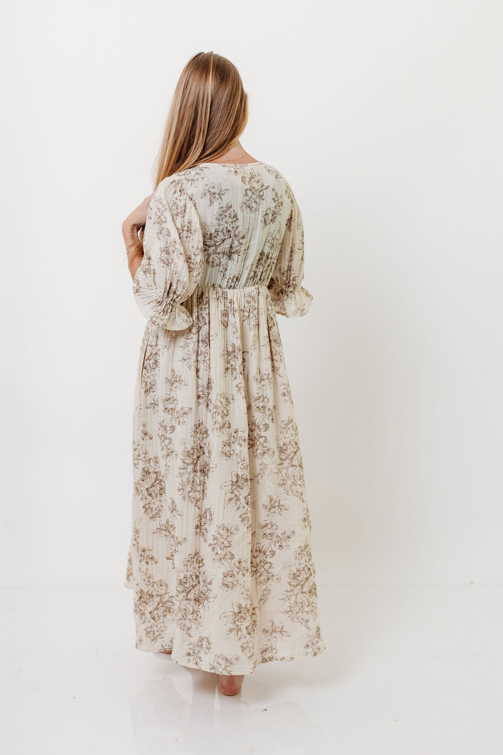The Ari 100% Cotton Maxi Dress in Brown - Maternity and Nursing Friendly *9/26 PRE-ORDER*
