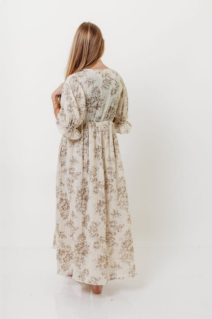 The Ari 100% Cotton Maxi Dress in Brown - Maternity and Nursing Friendly *9/26 PRE-ORDER*