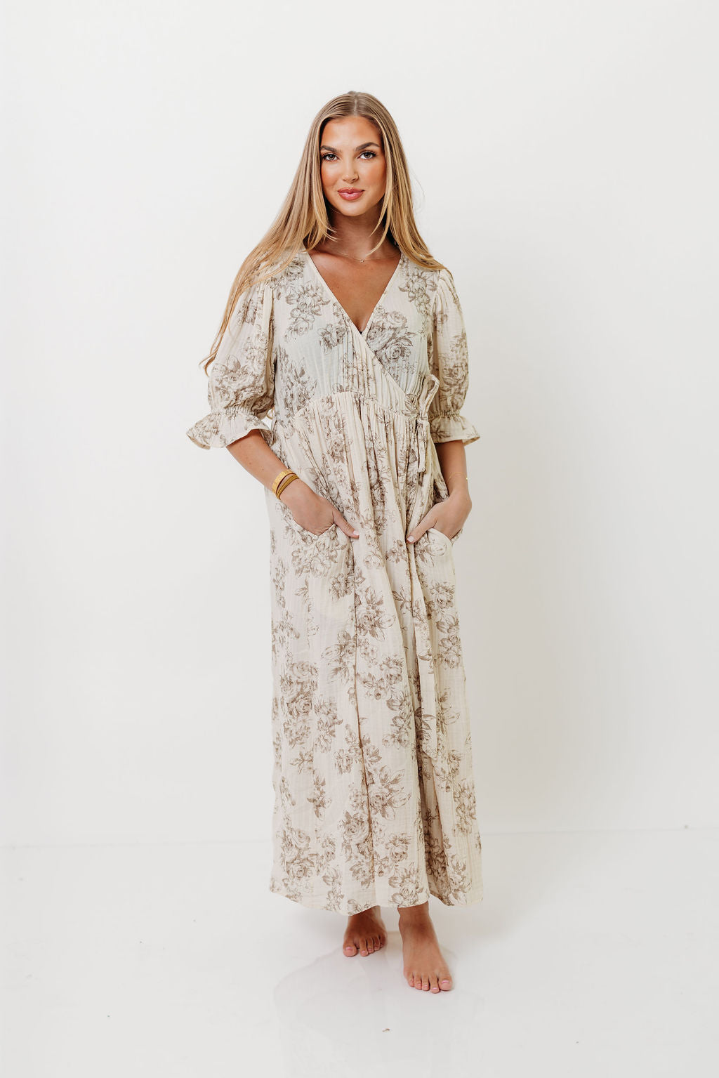 The Ari 100% Cotton Maxi Dress in Brown - Maternity and Nursing Friendly *9/26 PRE-ORDER*