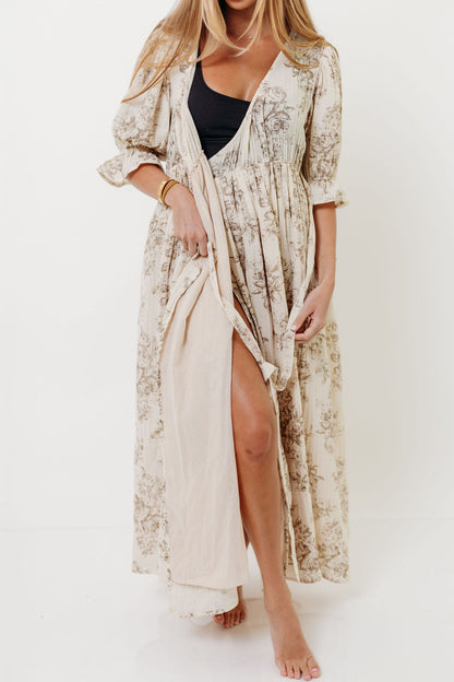 The Ari 100% Cotton Maxi Dress in Brown - Maternity and Nursing Friendly *9/26 PRE-ORDER*