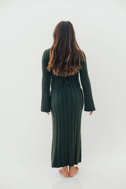 Hearth V-Neck Maxi Dress in Evergreen - Bump Friendly
