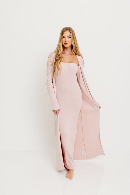 Lina Two Piece Dress Set in Dusty Blush - Bump Friendly