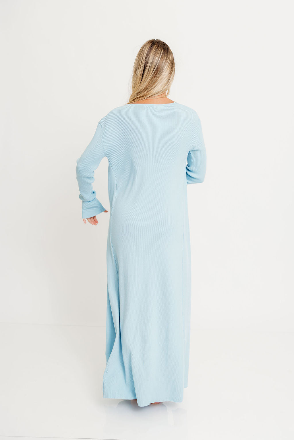 Lina Two Piece Dress Set in Dusty Blue - Bump Friendly