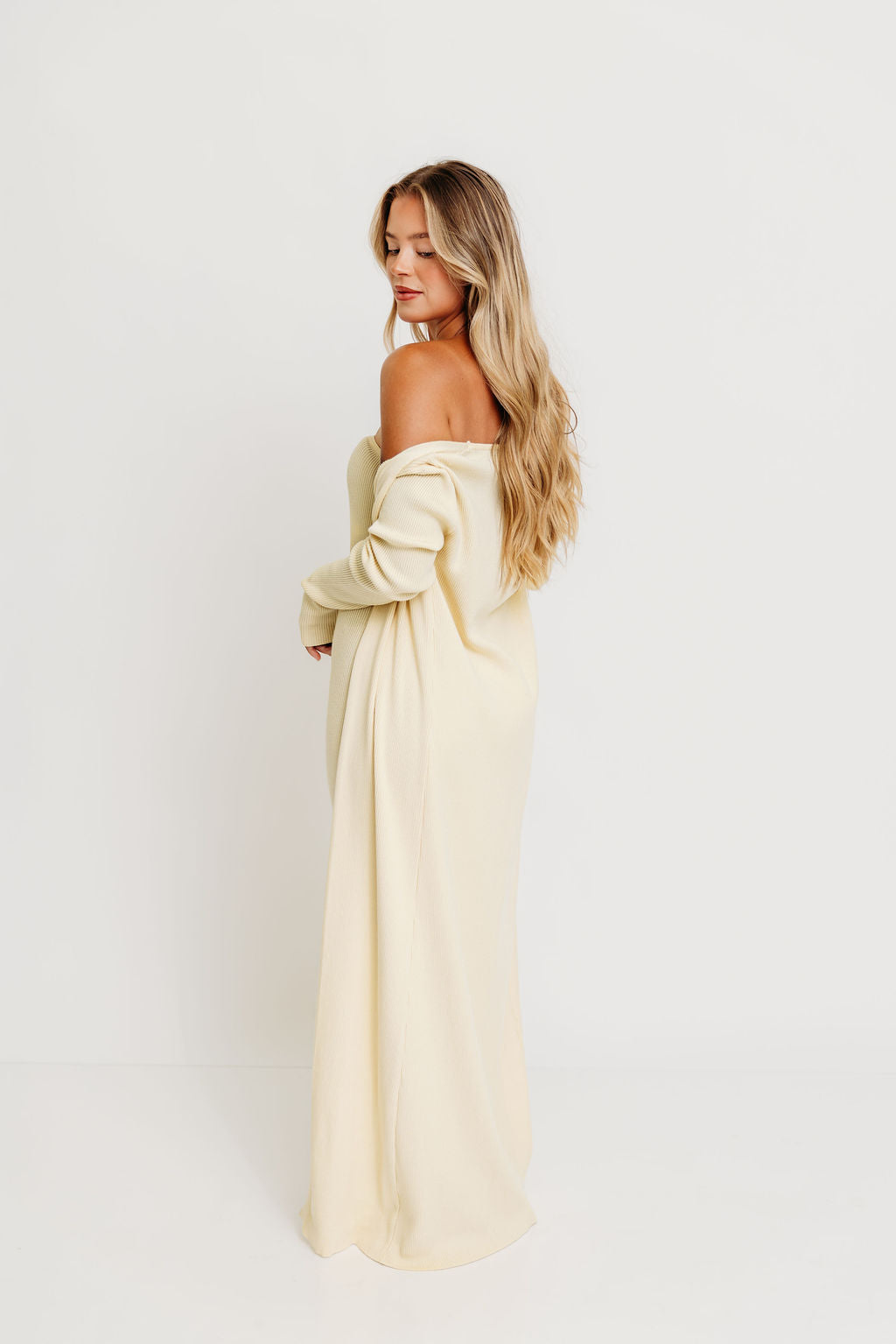 Lina Two Piece Dress Set in Butter Yellow - Bump Friendly