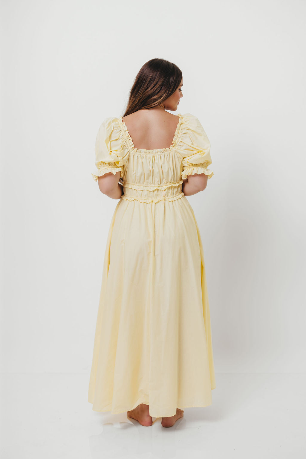 Sydnee Cotton Maxi Dress in Butter Yellow - Bump Friendly