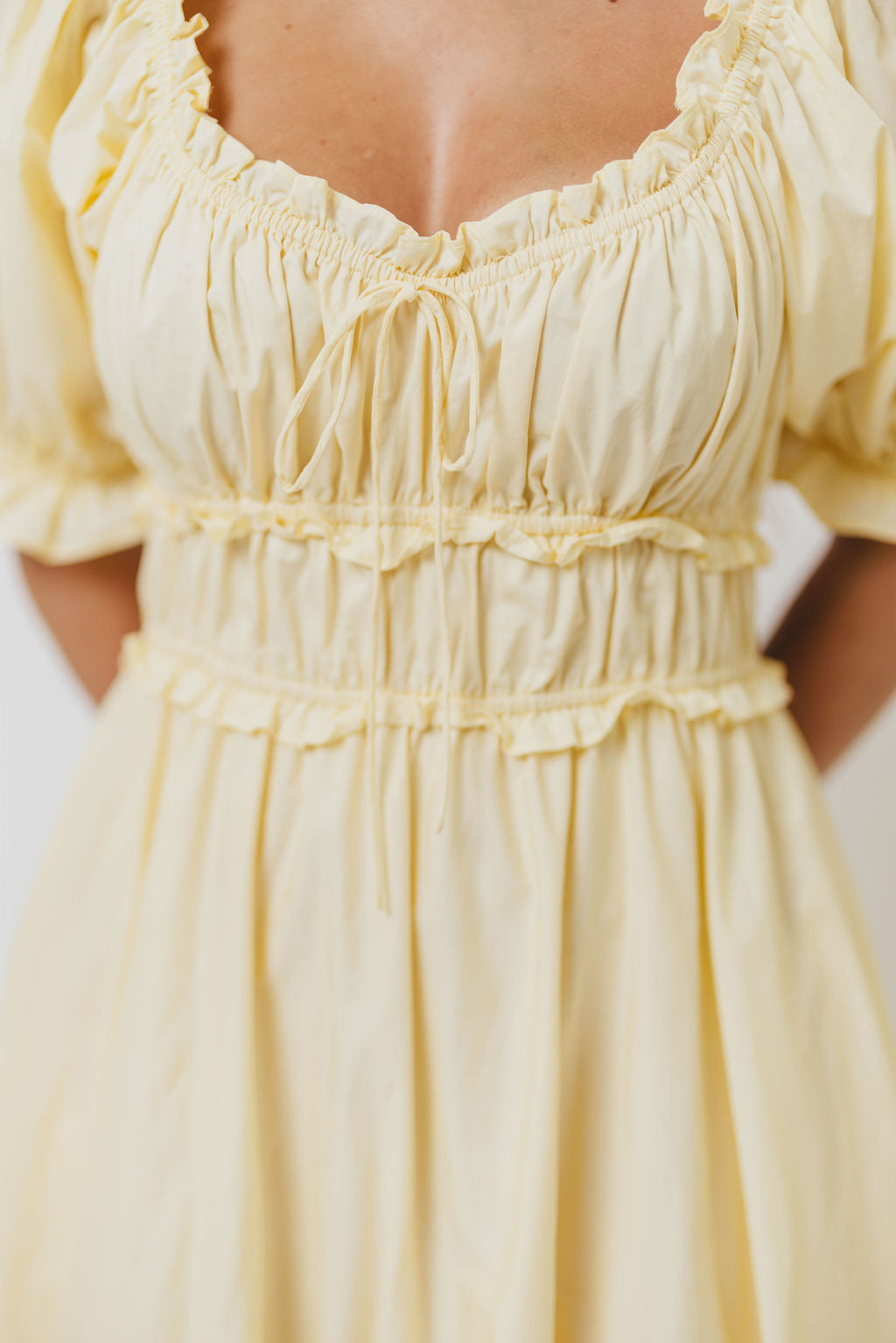 Sydnee Cotton Maxi Dress in Butter Yellow - Bump Friendly
