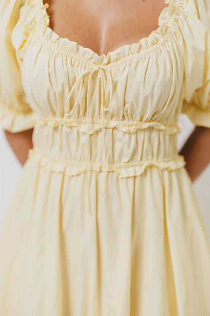 Sydnee Cotton Maxi Dress in Butter Yellow - Bump Friendly