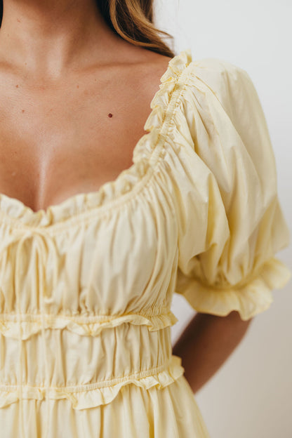 Sydnee Cotton Maxi Dress in Butter Yellow - Bump Friendly