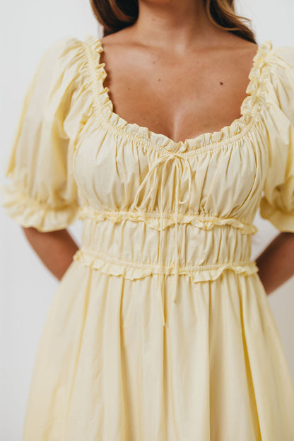 Sydnee Cotton Maxi Dress in Butter Yellow - Bump Friendly