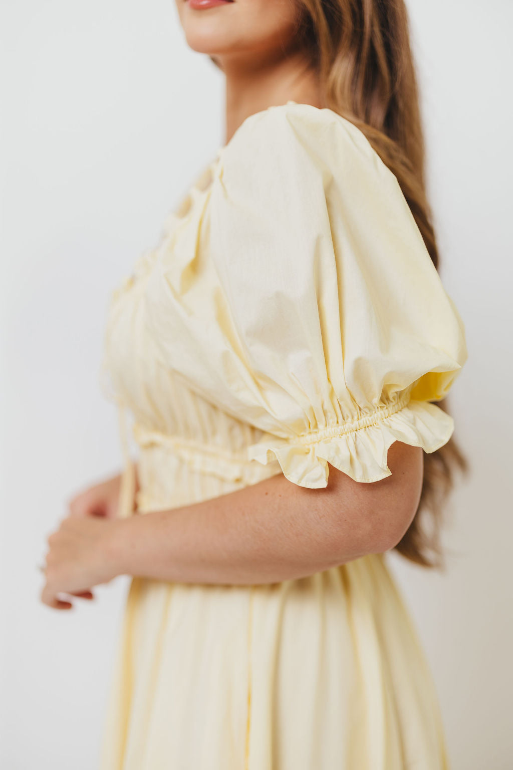 Sydnee Cotton Maxi Dress in Butter Yellow - Bump Friendly