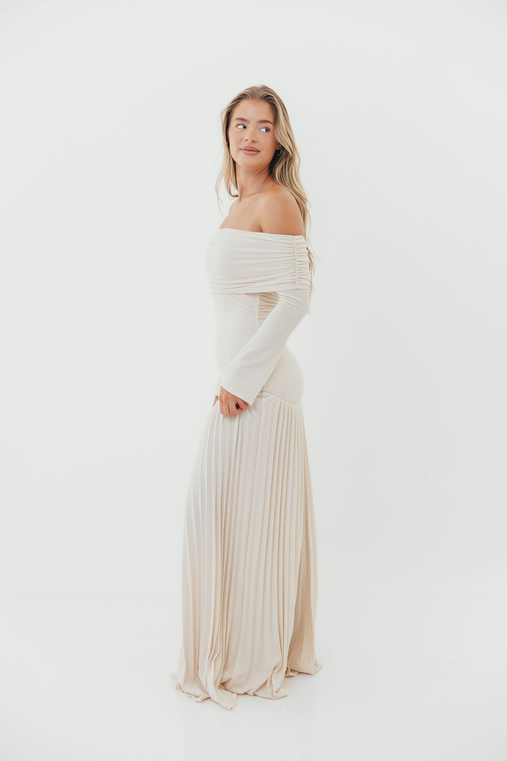 Lennox Long Sleeve Maxi Dress in Ivory
