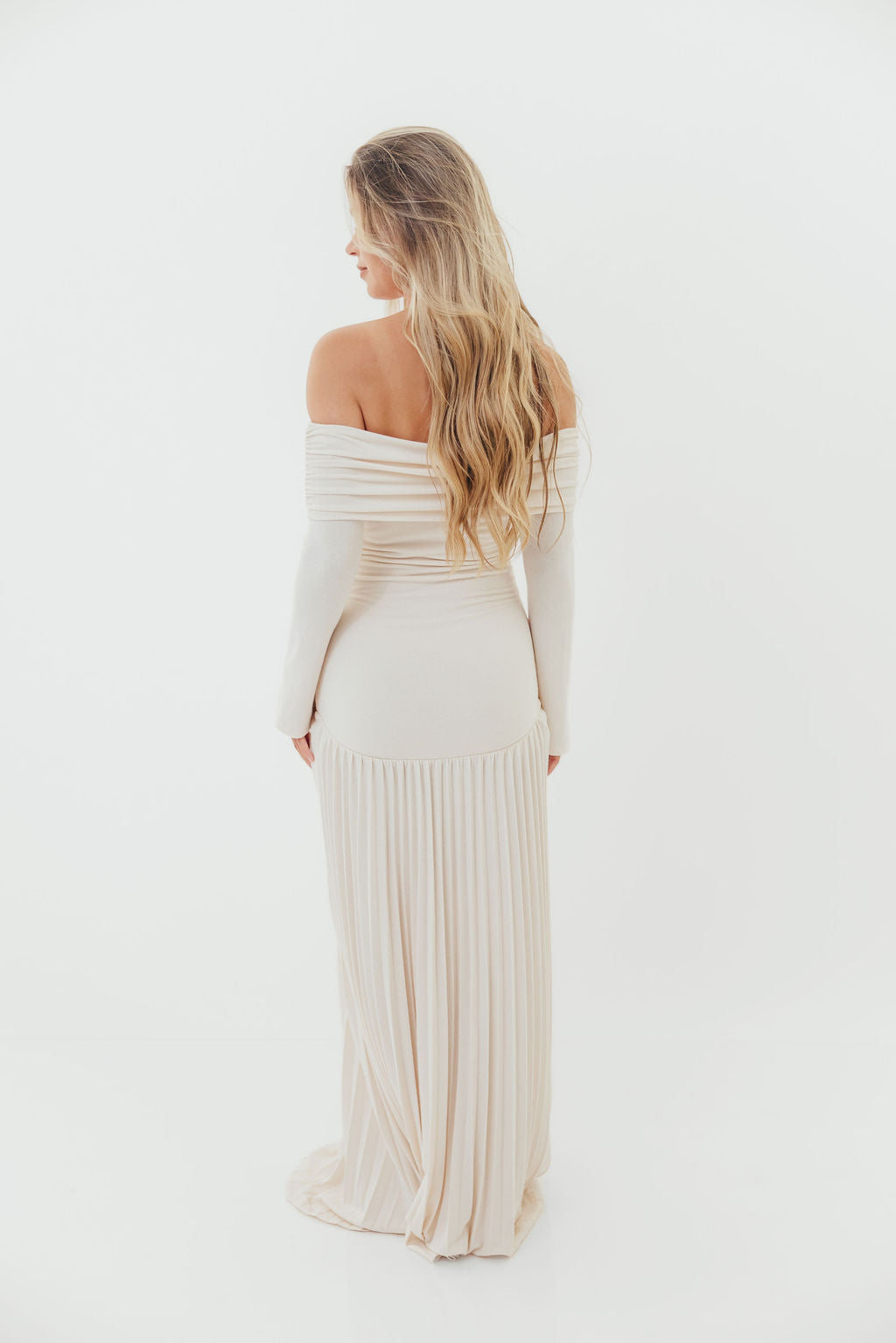 Lennox Long Sleeve Maxi Dress in Ivory