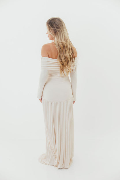 Lennox Long Sleeve Maxi Dress in Ivory