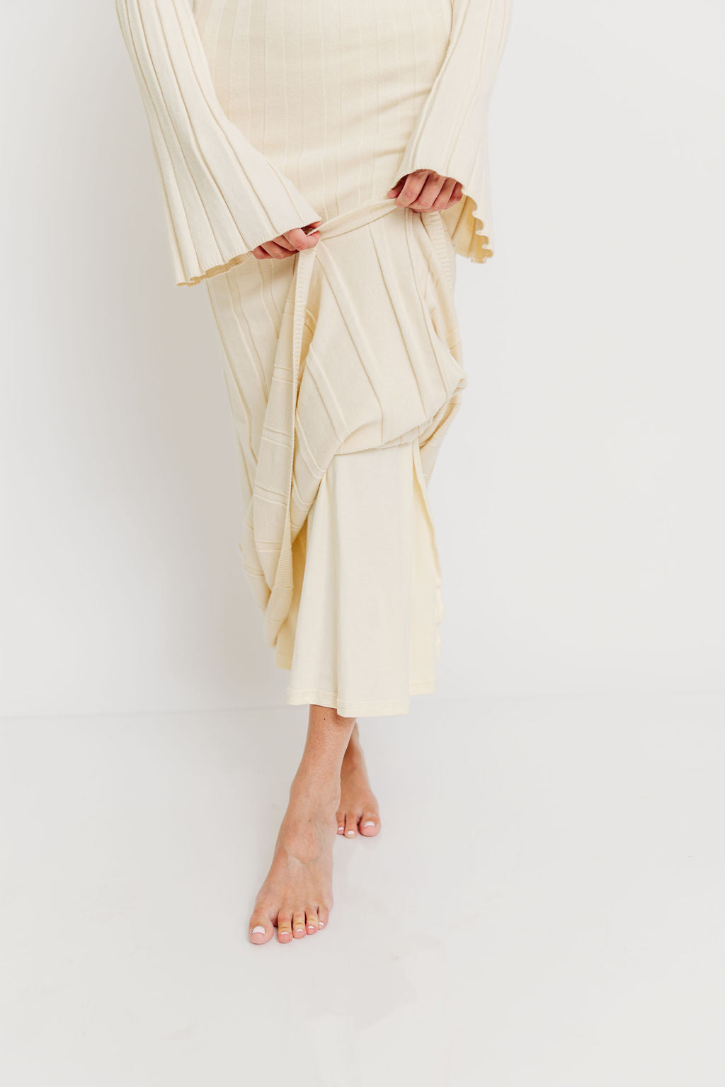 Evella Maxi Dress in Cream - Bump Friendly & Inclusive Sizing