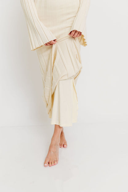 Evella Maxi Dress in Cream - Bump Friendly & Inclusive Sizing