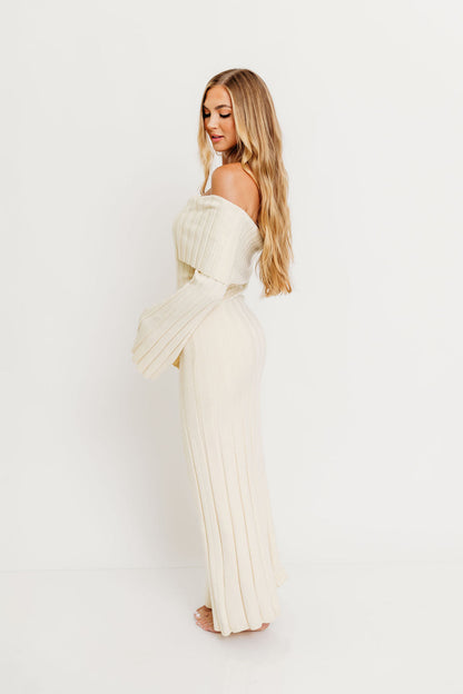 Evella Maxi Dress in Cream - Bump Friendly & Inclusive Sizing