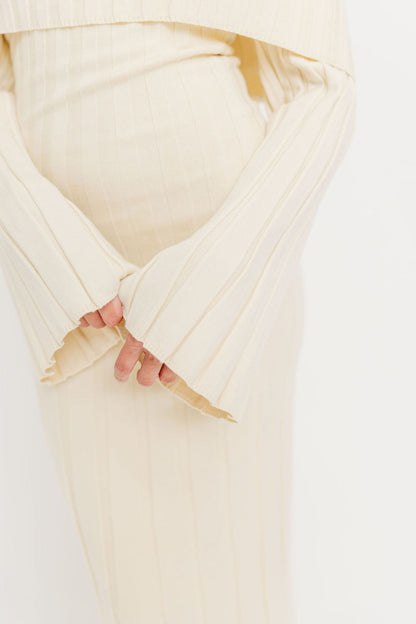 Evella Maxi Dress in Cream - Bump Friendly & Inclusive Sizing