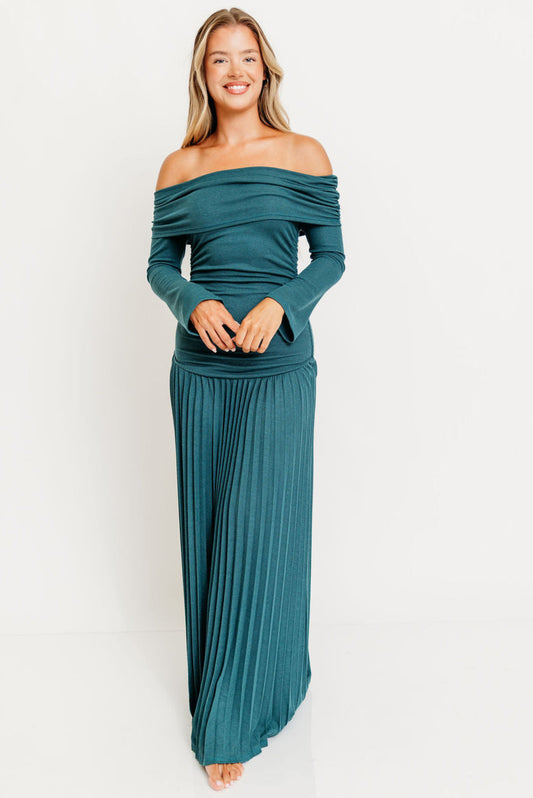 Lennox Long Sleeve Maxi Dress in Green