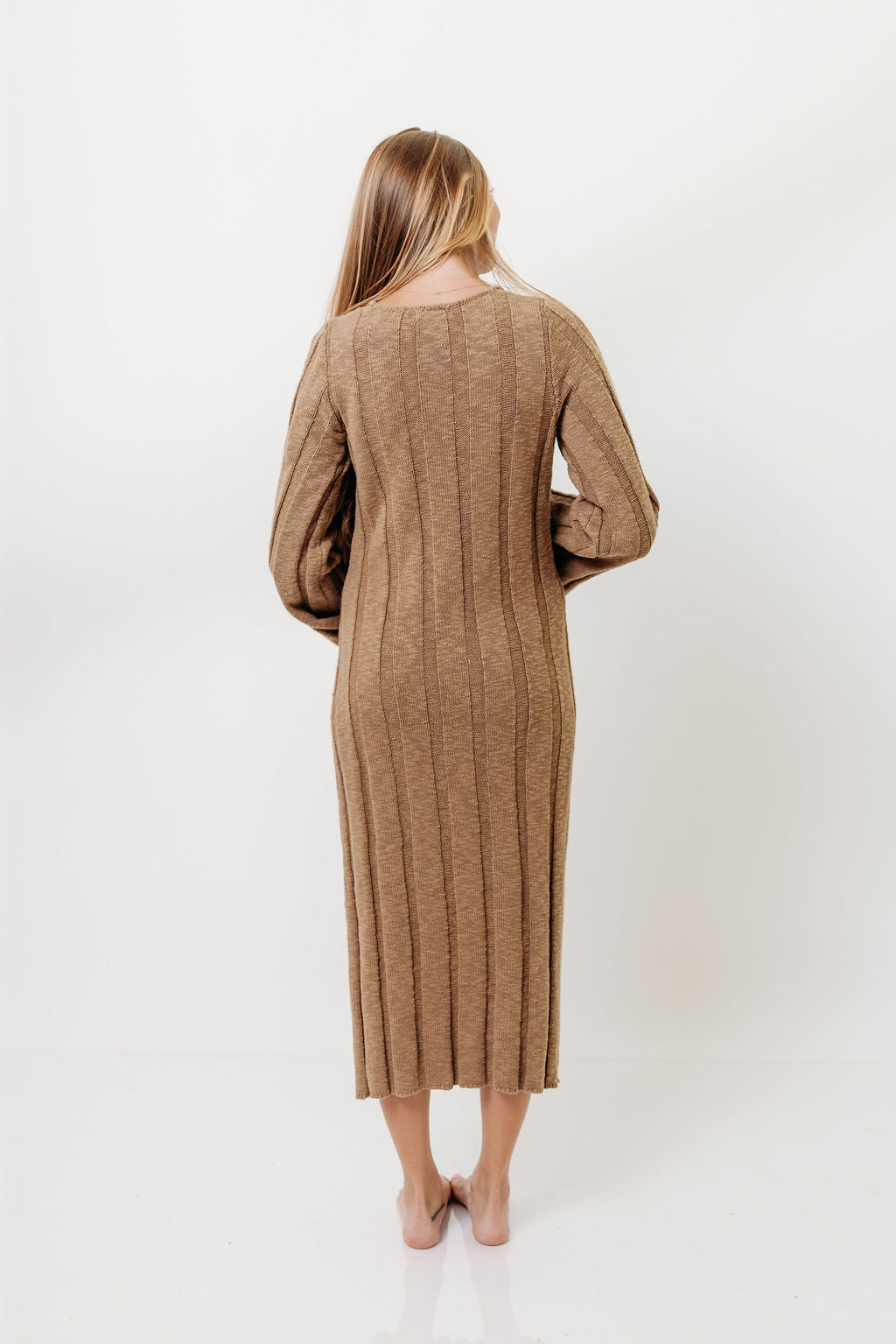 Marley 100% Cotton Midi Dress in Khaki