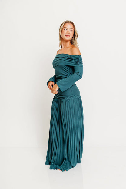 Lennox Long Sleeve Maxi Dress in Green
