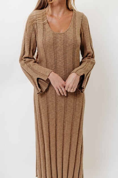 Marley 100% Cotton Midi Dress in Khaki