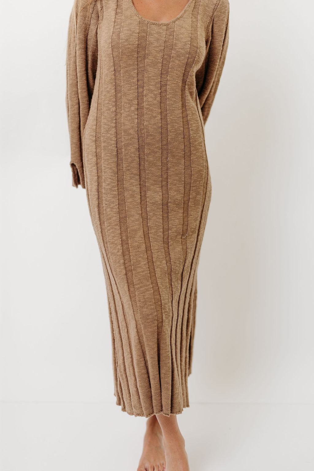 Marley 100% Cotton Midi Dress in Khaki