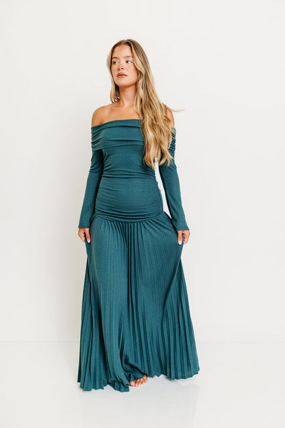 Lennox Long Sleeve Maxi Dress in Green