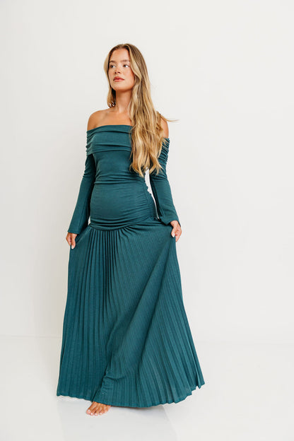 Lennox Long Sleeve Maxi Dress in Green