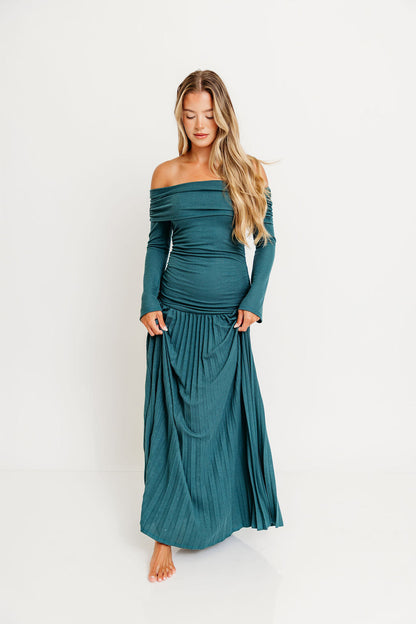 Lennox Long Sleeve Maxi Dress in Green