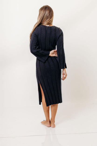 Marley 100% Cotton Midi Dress in Dark Navy