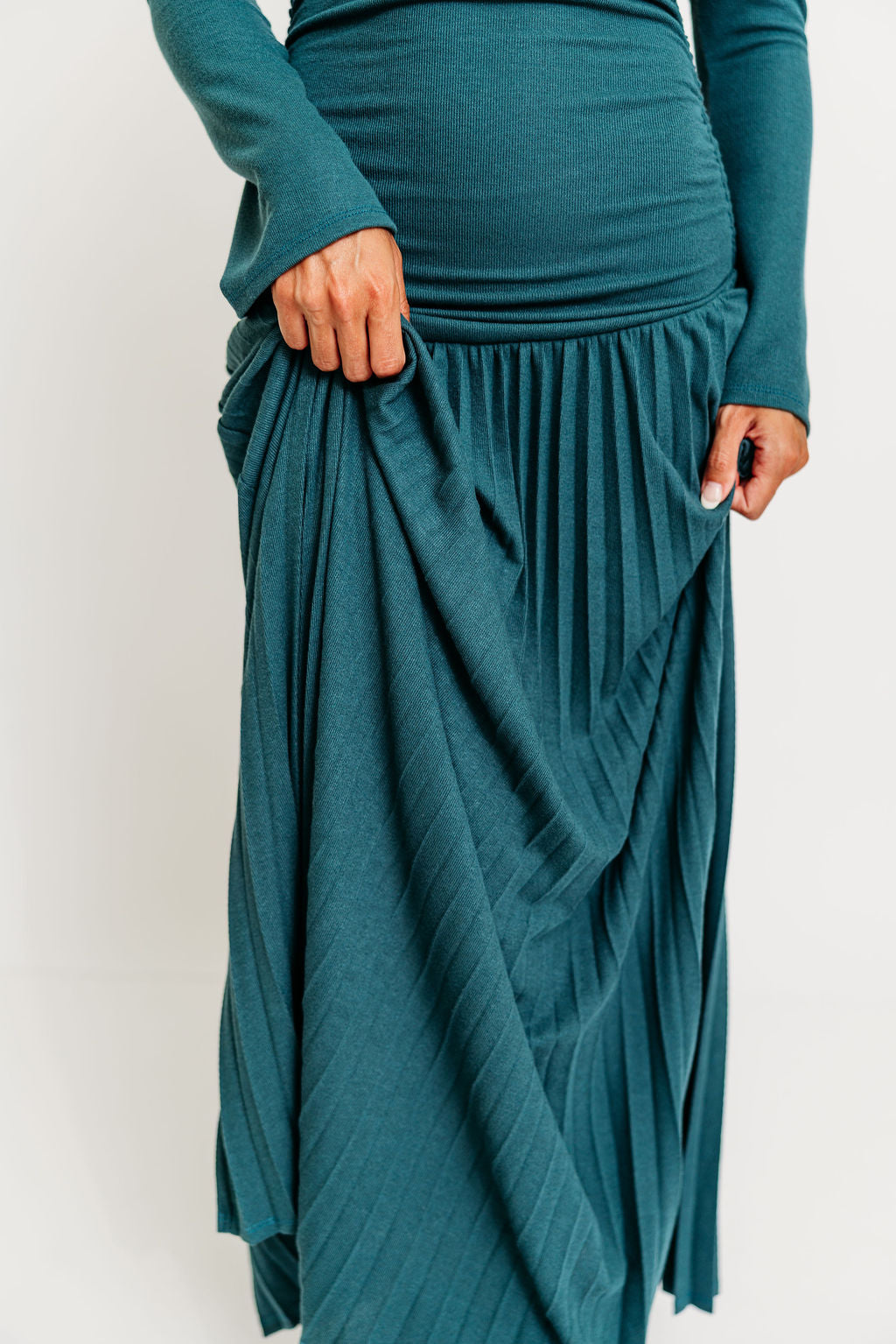 Lennox Long Sleeve Maxi Dress in Green