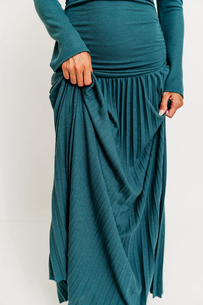 Lennox Long Sleeve Maxi Dress in Green