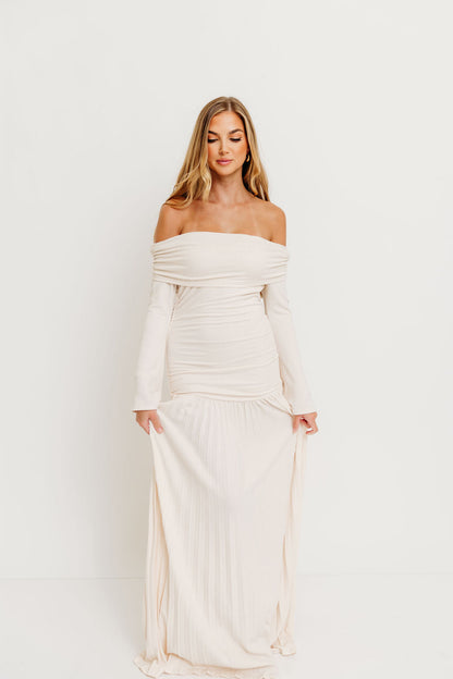 Lennox Long Sleeve Maxi Dress in Ivory