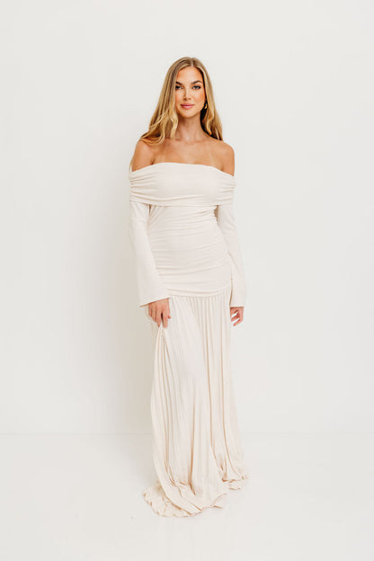 Lennox Long Sleeve Maxi Dress in Ivory