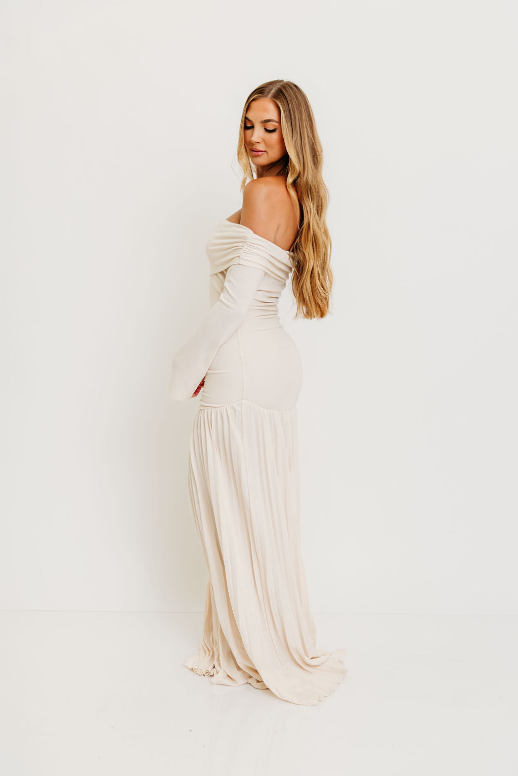 Lennox Long Sleeve Maxi Dress in Ivory