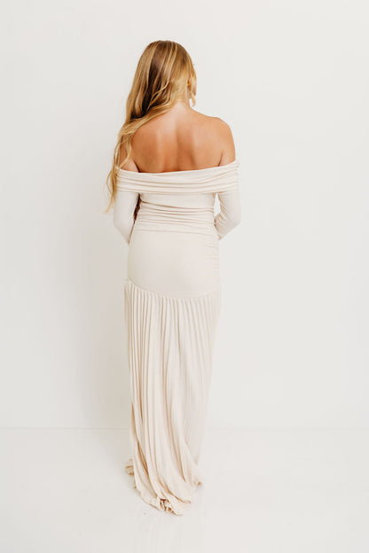 Lennox Long Sleeve Maxi Dress in Ivory